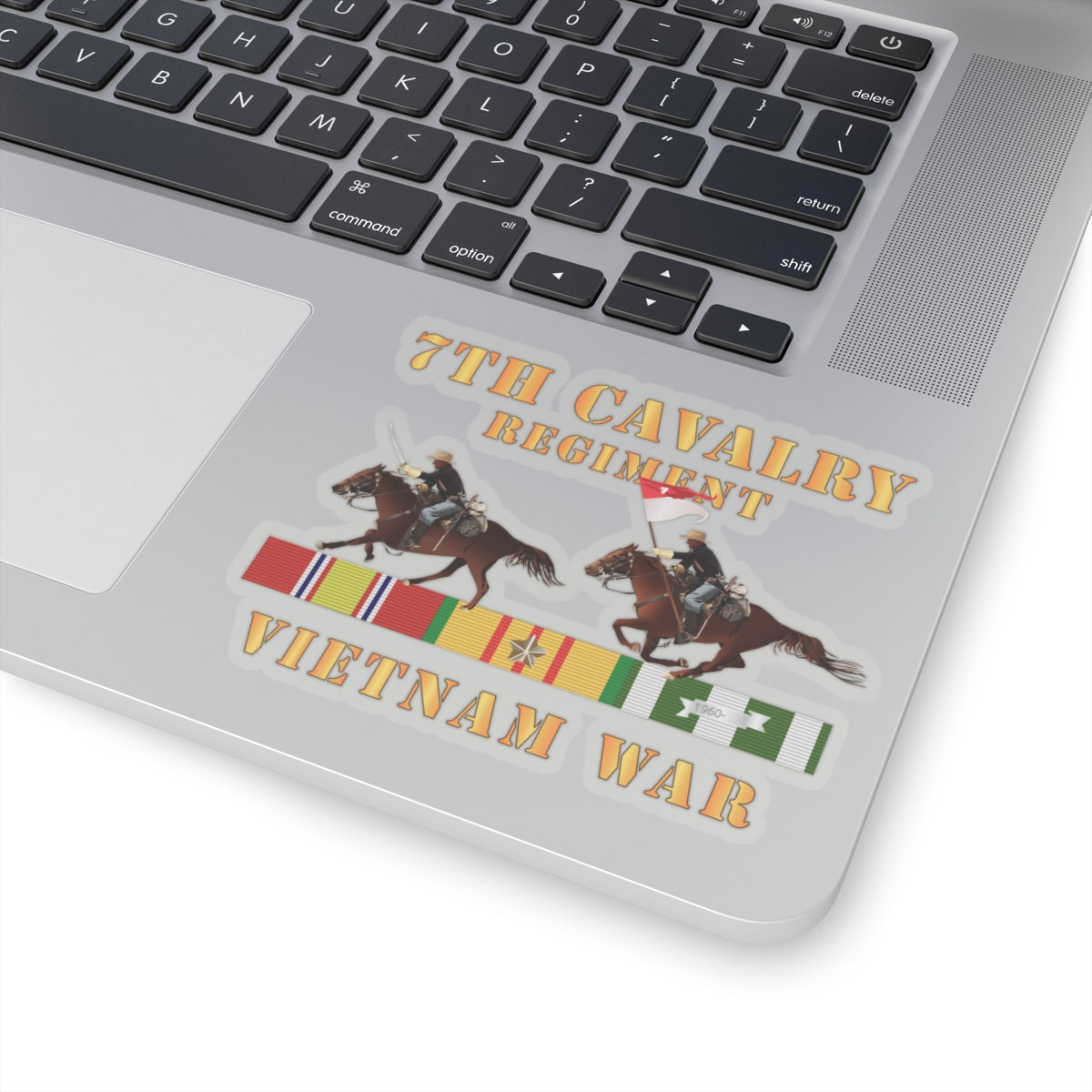 Kiss-Cut Stickers - 7th Cavalry Regiment - Vietnam War wt 2 Cav Riders and VN SVC X300