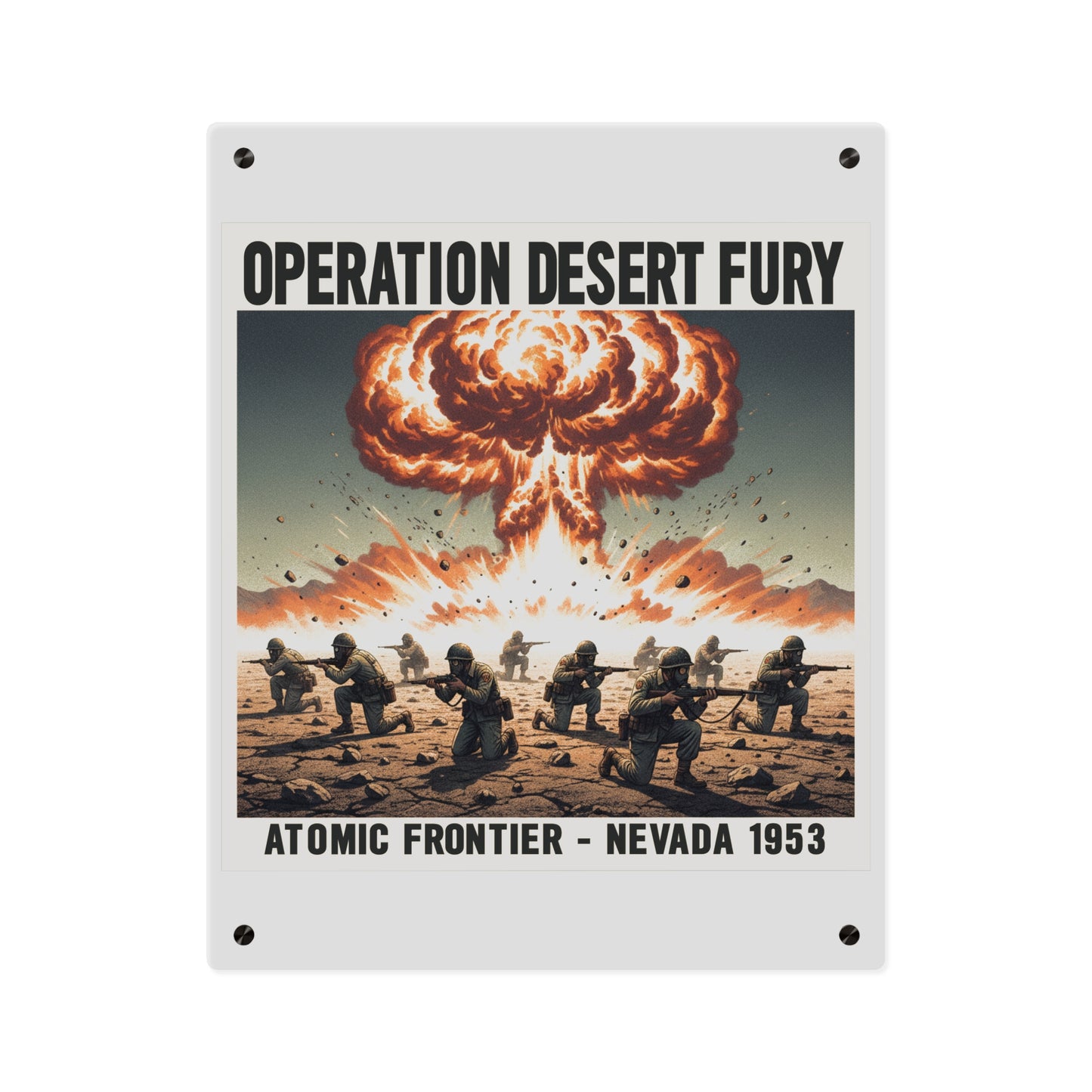 Acrylic Wall Art Panel - Atomic Testing in Nevada Desert Operation Fury
