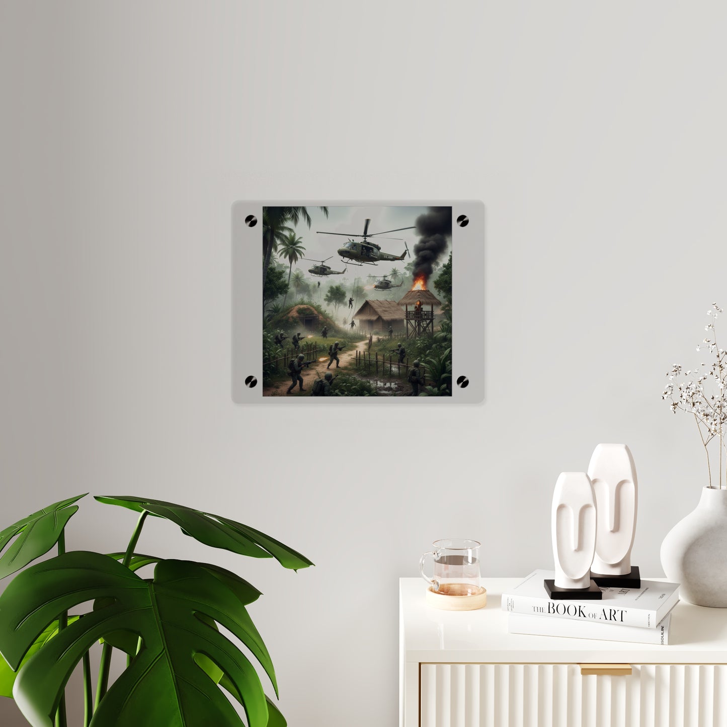 Acrylic Wall Art Panel - Vietnam Village Helicopter Assault