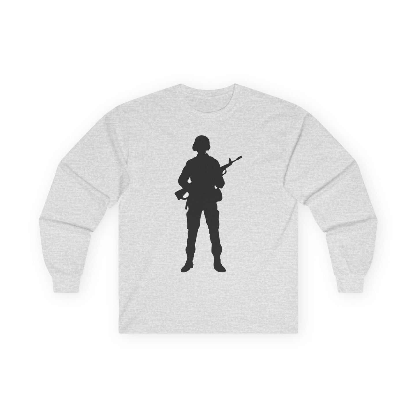 Unisex Ultra Cotton Long Sleeve Tee - Army - Soldier - Silhouette X 300