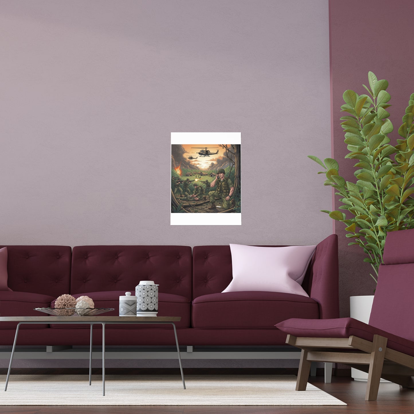 Indoor and Outdoor Silk Posters - Vietnam Patrol Fire Fight Requesting Medevac