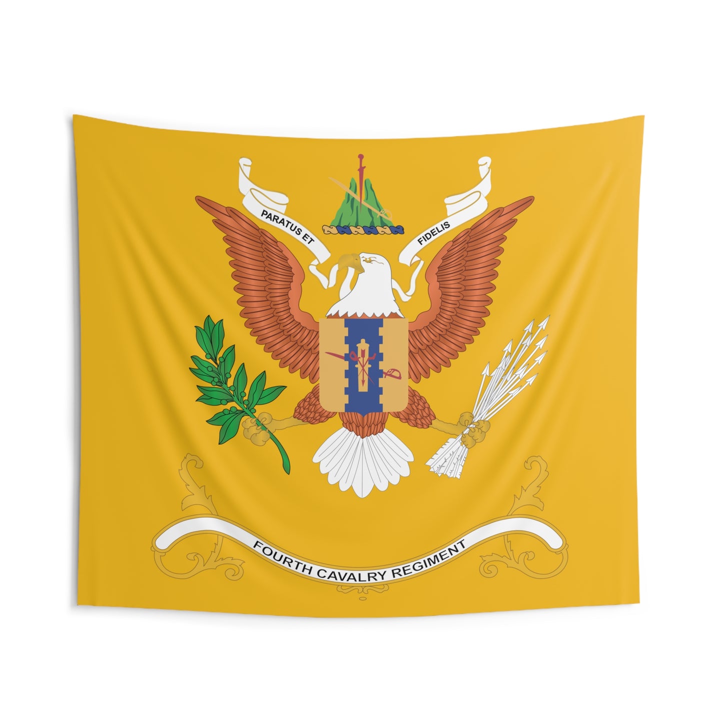 Indoor Wall Tapestry - Army - Regimental Colors - 4th Cavalry Regiment X 300