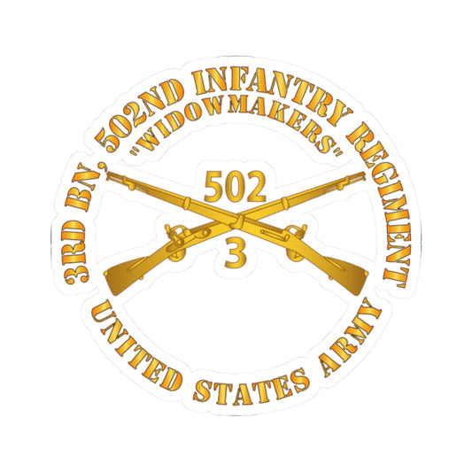 Kiss-Cut Stickers - 3rd Bn 502nd Infantry Regt - Widowmakers - Infantry Br