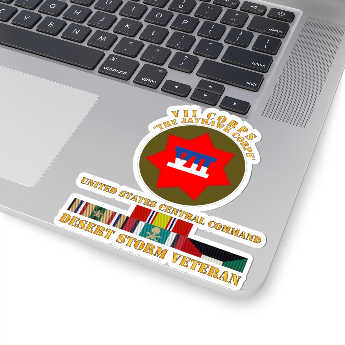Kiss-Cut Stickers - VII Corps - US Central Command - Desert Storm Veteran