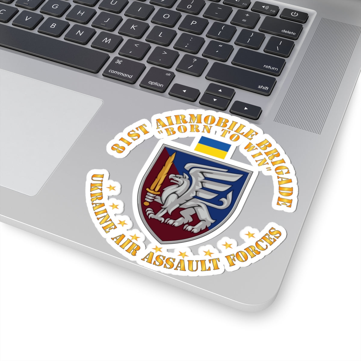 Kiss-Cut Stickers - Ukraine - 81st Airmobile Brigade - Born to Win X 300