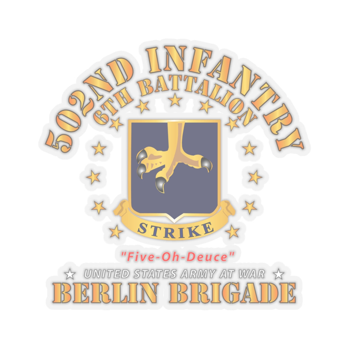 Kiss-Cut Stickers - 6th Battalion 502nd Infantry - Berlin Brigade X 300