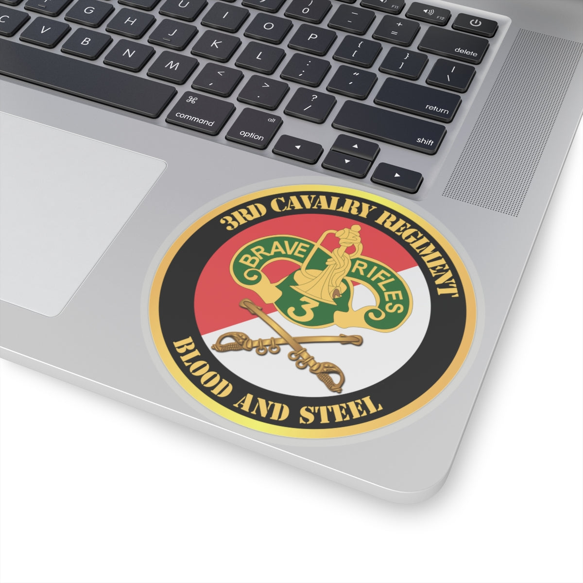 Kiss-Cut Stickers - 3rd Cavalry Regiment DUI - Red White - Blood and Steel