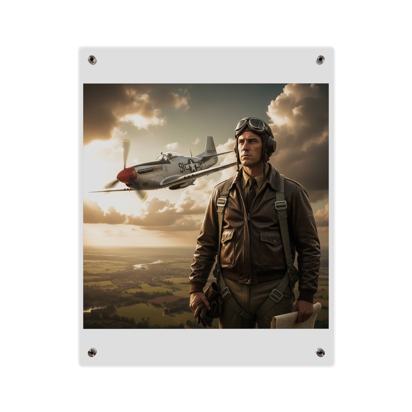 Acrylic Wall Art Panel - Army Air Corps Pilot