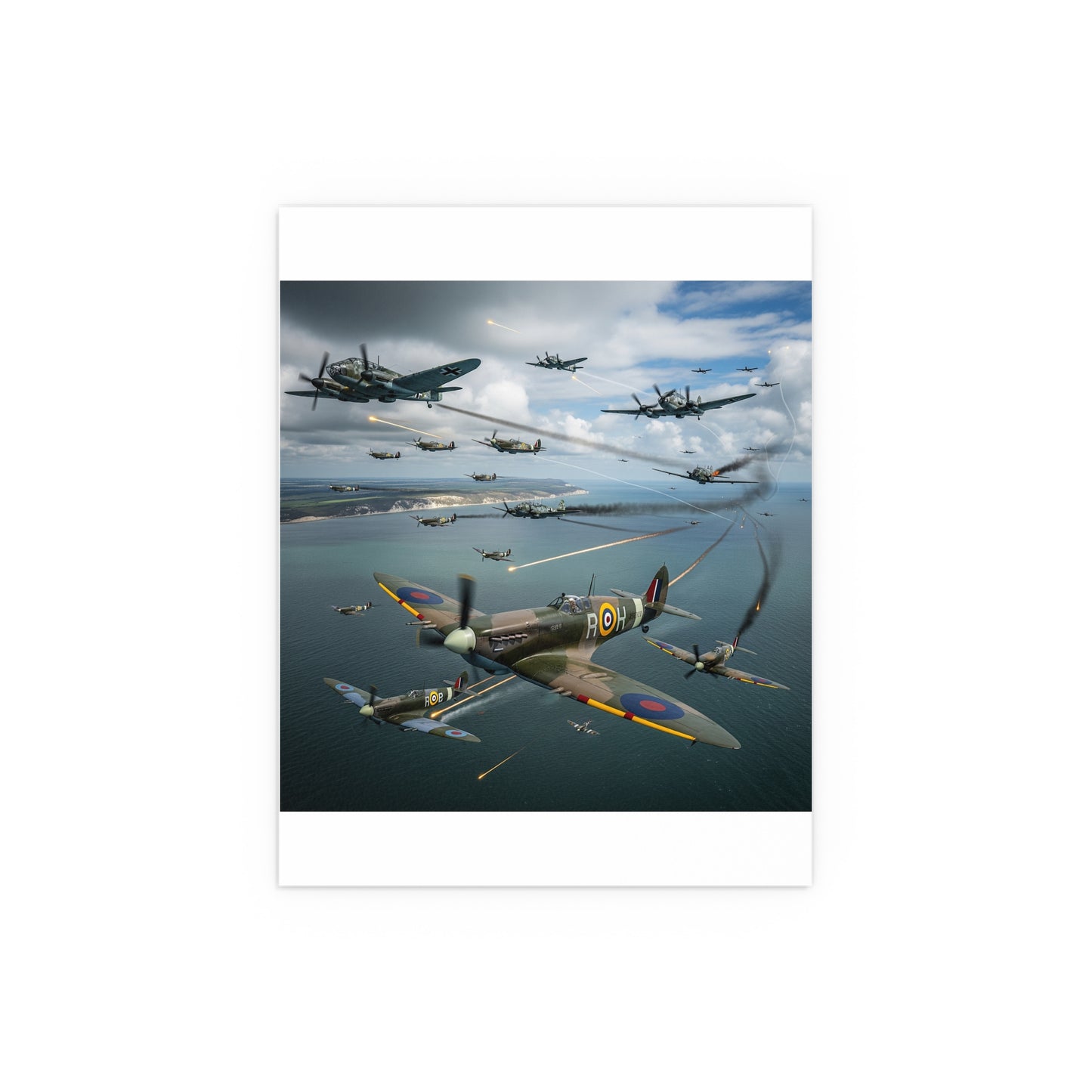 Indoor and Outdoor Silk Posters - British and German aircraft during the Battle of Britain