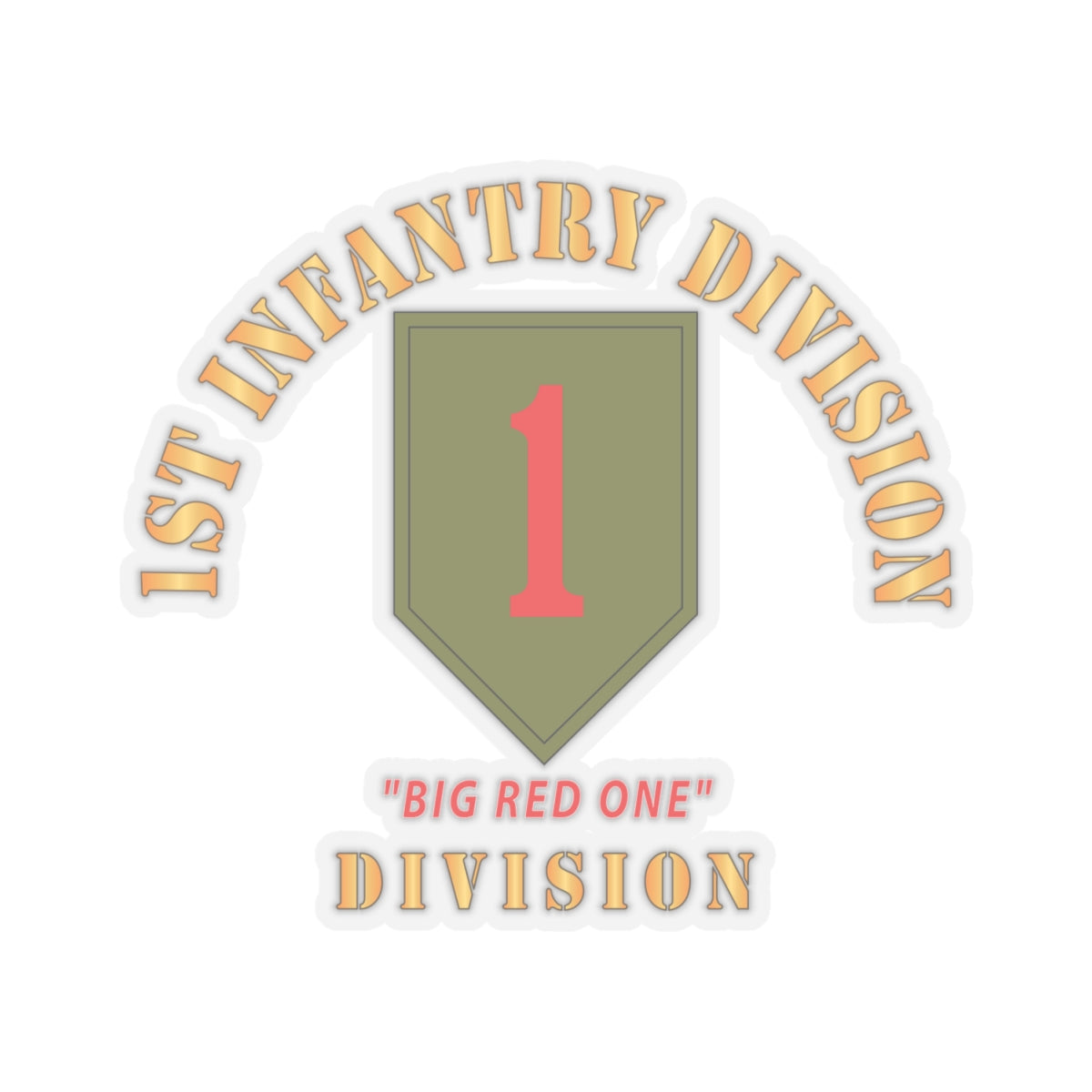 Kiss-Cut Stickers - SSI - 1st Infantry Division - Big Red One X 300