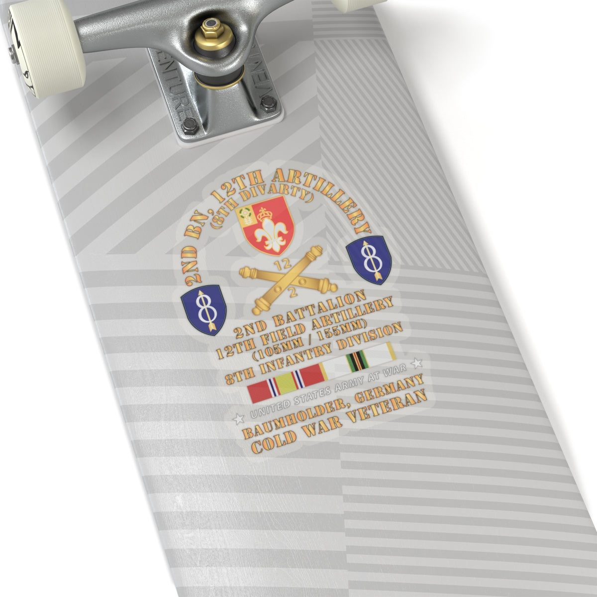Kiss-Cut Stickers - 2nd Bn 12th Artillery - 105-155mm - 8th ID - Baumholder Germany w COLD SVC