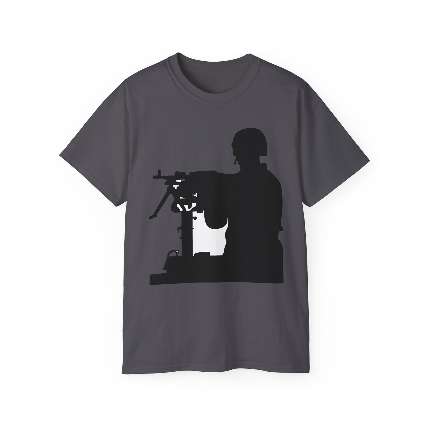 Unisex Ultra Cotton Tee - Army - Soldier - MG Vehicle Mounted - Silhouette X 300