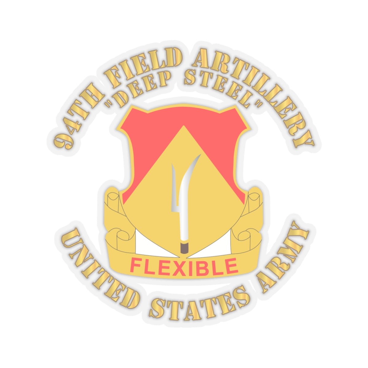 Kiss-Cut Stickers - 94th Field Artillery Regiment - Deep Steel
