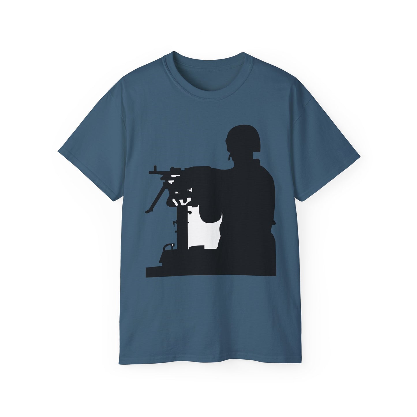 Unisex Ultra Cotton Tee - Army - Soldier - MG Vehicle Mounted - Silhouette X 300