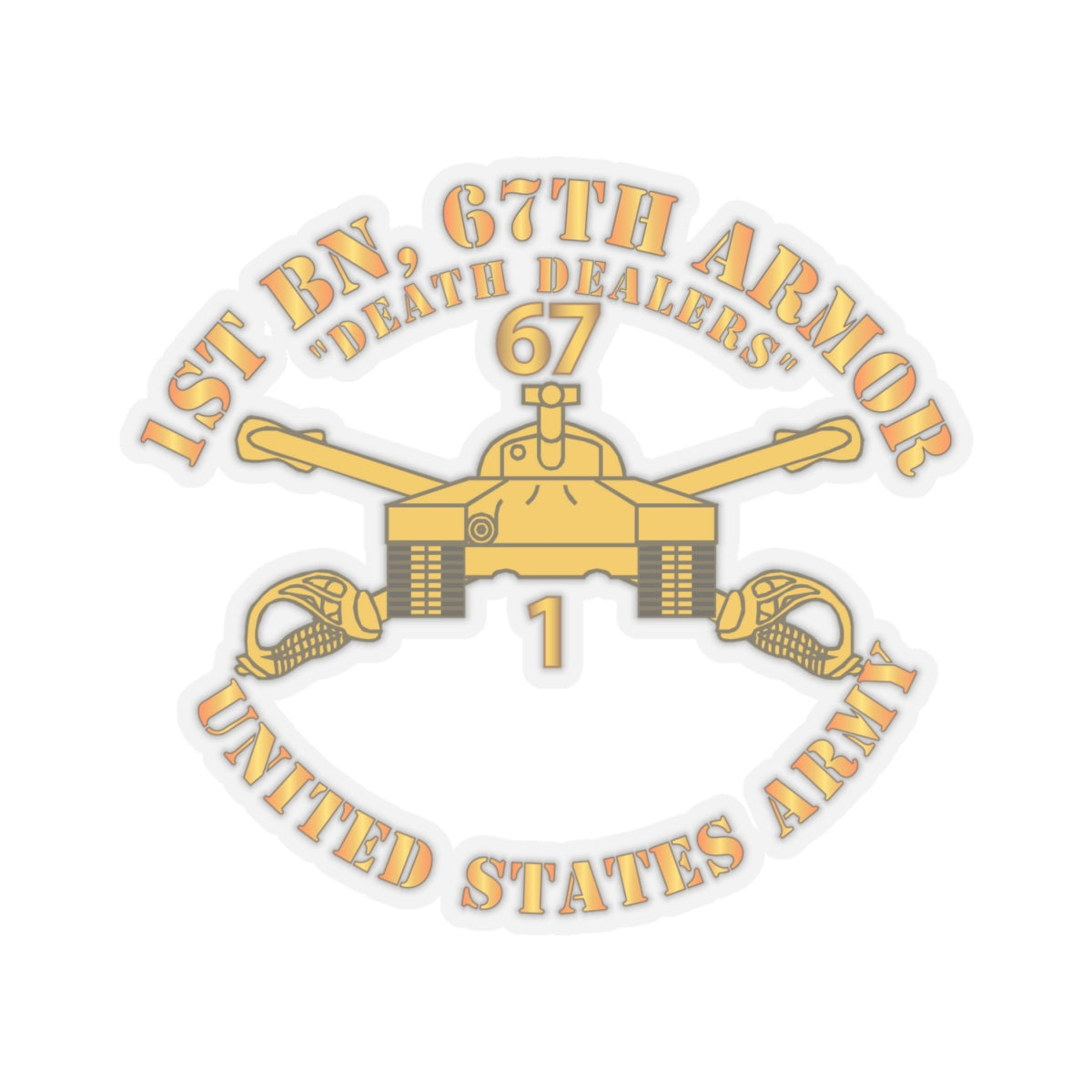 Kiss-Cut Stickers - 1st Bn 67th Armor - Armor Branch