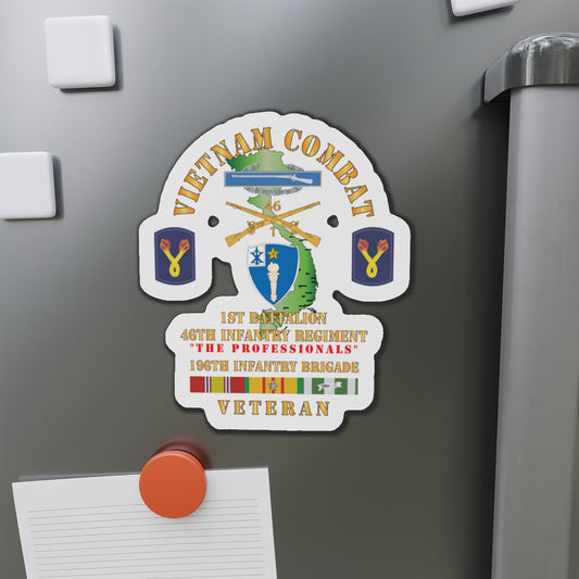 Die-Cut Magnets - Army - Vietnam Combat Veteran w 1st Bn 46th Inf Regt -The Professionals w DUI - CIB - 196th Inf Bde X 300