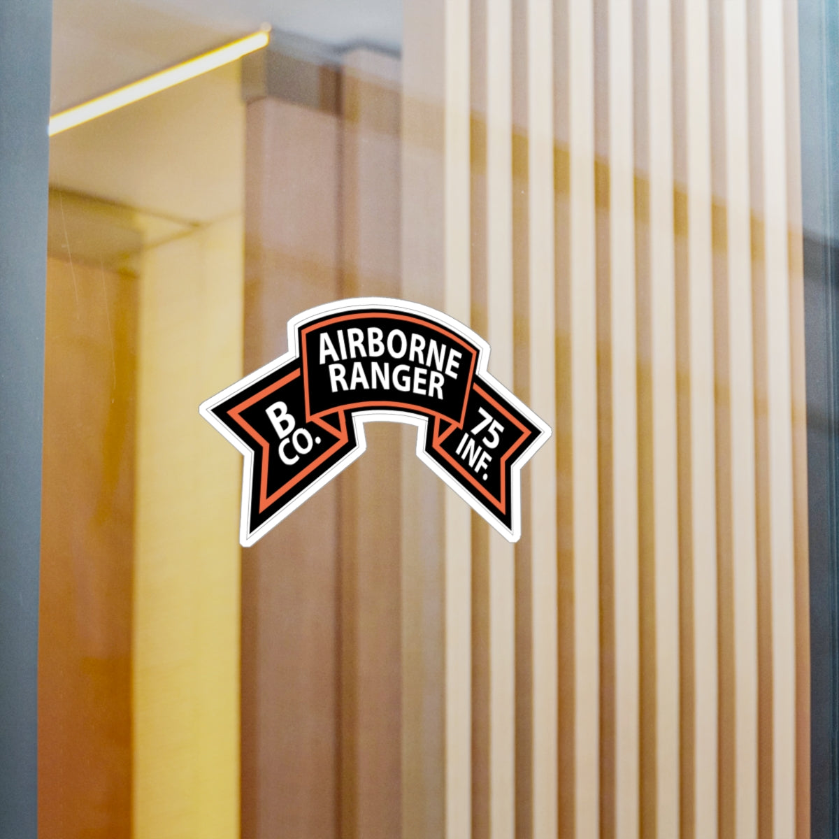 Kiss-Cut Vinyl Decals - SSI - B Co 75th Infantry (Ranger) Scroll X 300