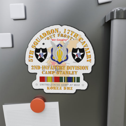 Die-Cut Magnets - Army - 5th Squadron, 17th Cavalry - Camp Stanley - 2nd ID w Map w KOREA SVC