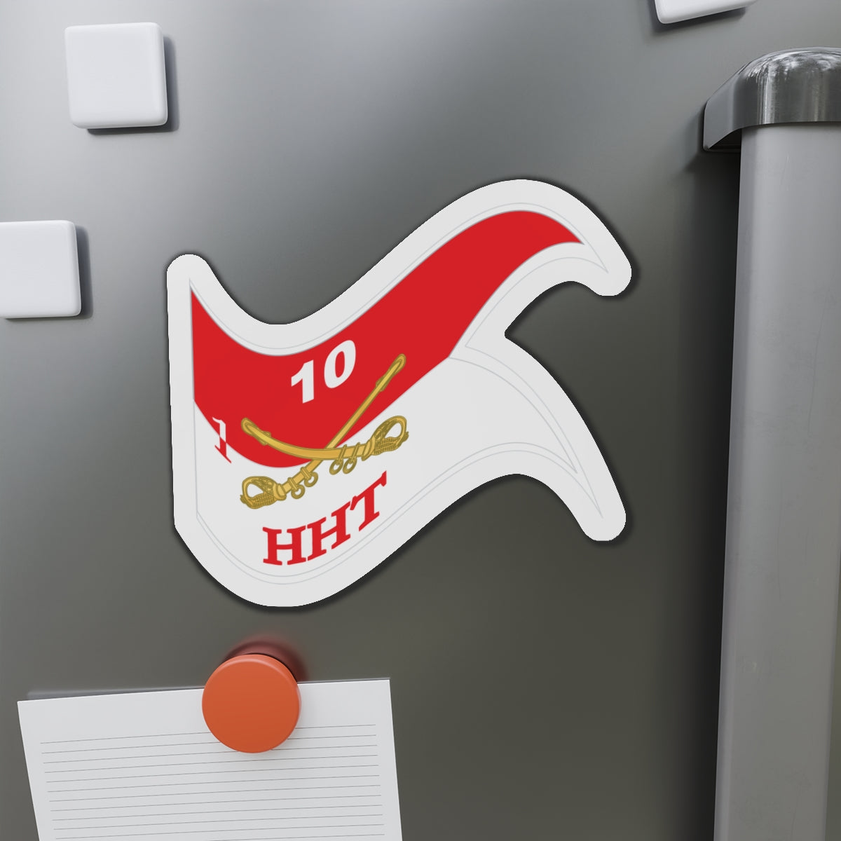 Die-Cut Magnets - Army - HHT -  1st Squadron - 10th Cavalry Guidon - Waving X 300