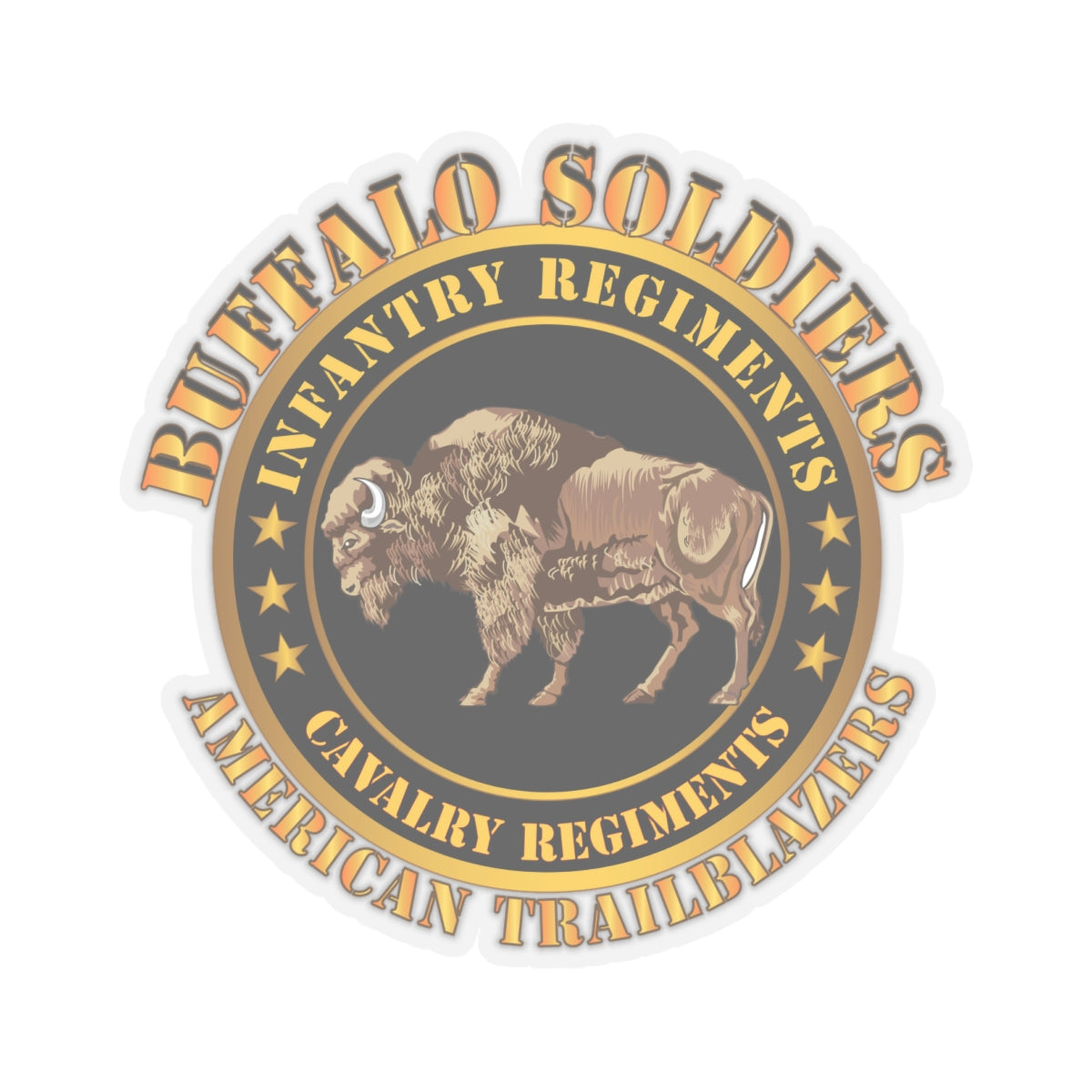 Kiss - Cut Stickers - Army - Buffalo Soldiers - Infantry - Cavalry Regiments X 300