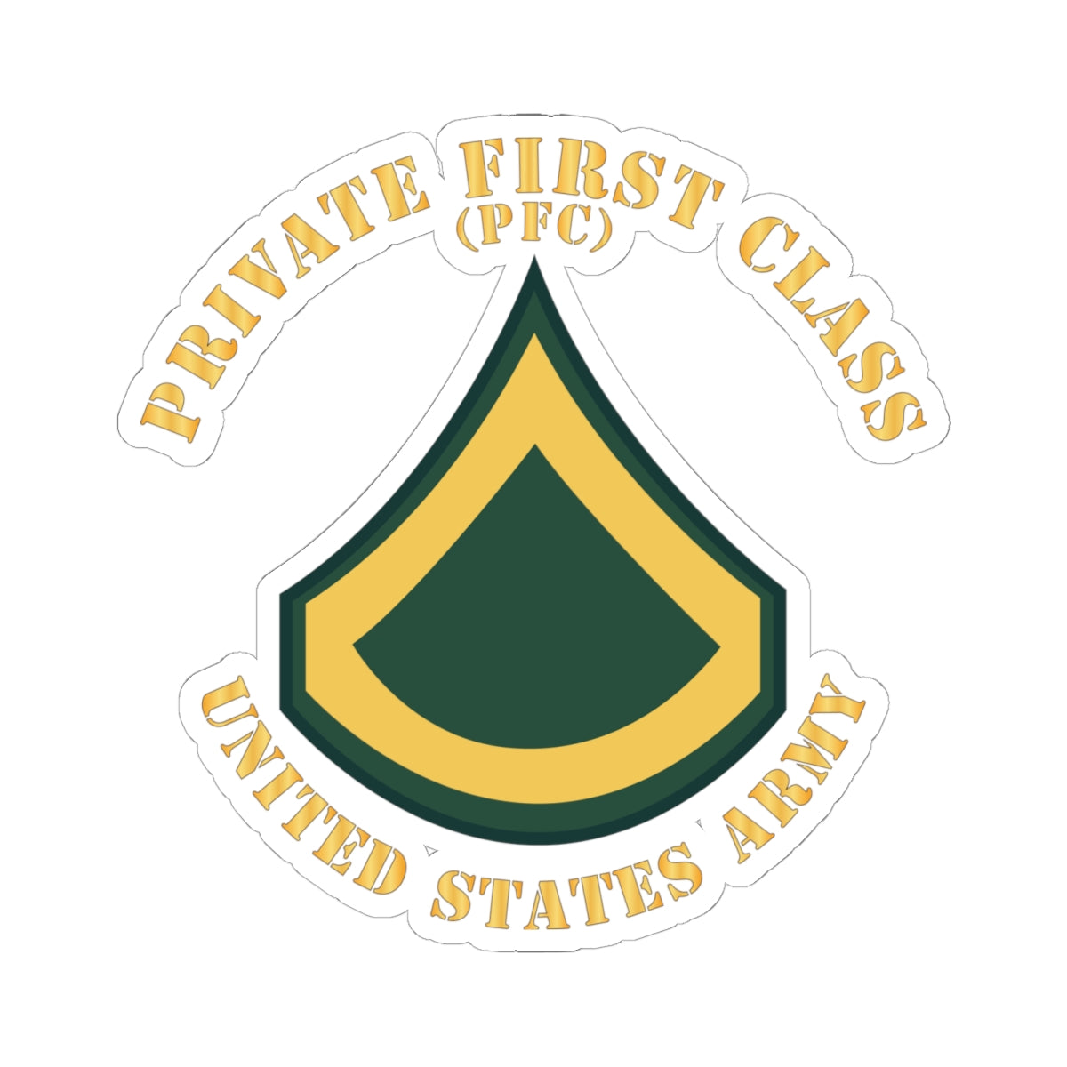 Kiss-Cut Stickers - Army - Private First Class - PFC - Flat X 300