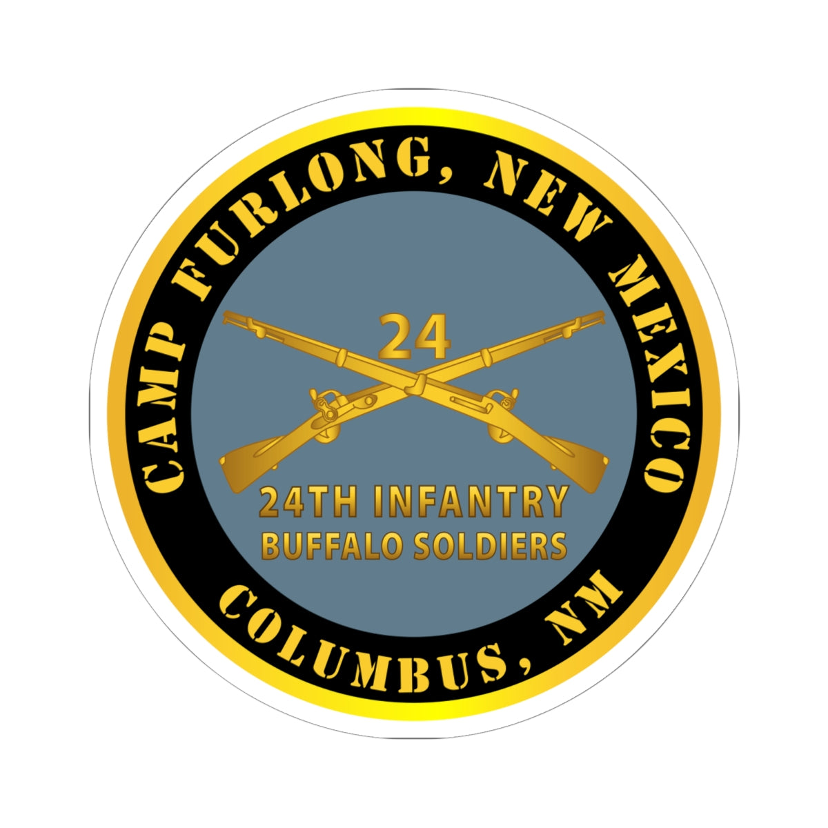 Kiss-Cut Stickers - Army -  Camp Furlong NM - Columbus NM w 24th Infantry Branch Buffalo Soldiers