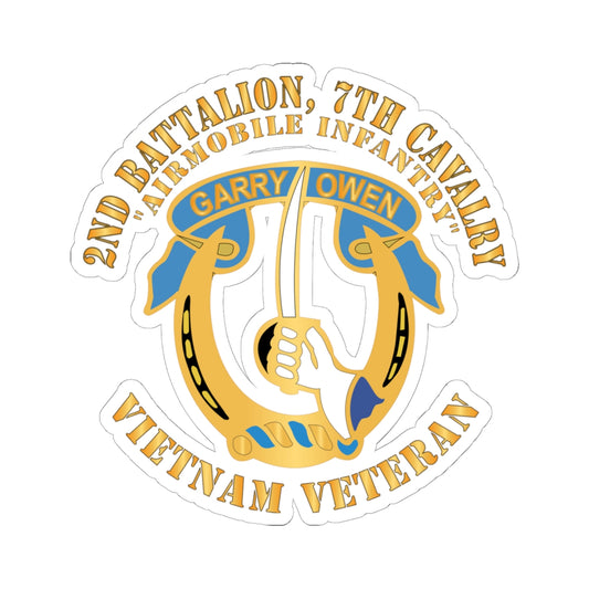 Kiss-Cut Stickers - Army - 2nd Battalion, 7th Cavalry - Vietnam Veteran X 300