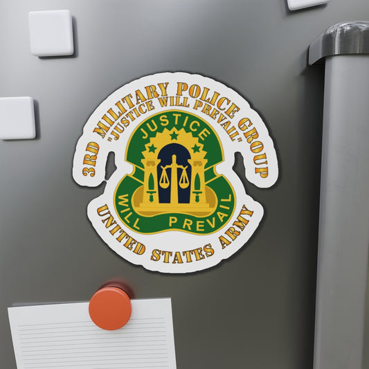 Die-Cut Magnets - Army - 3rd Military Police Group - DUI - Justice Will Prevail