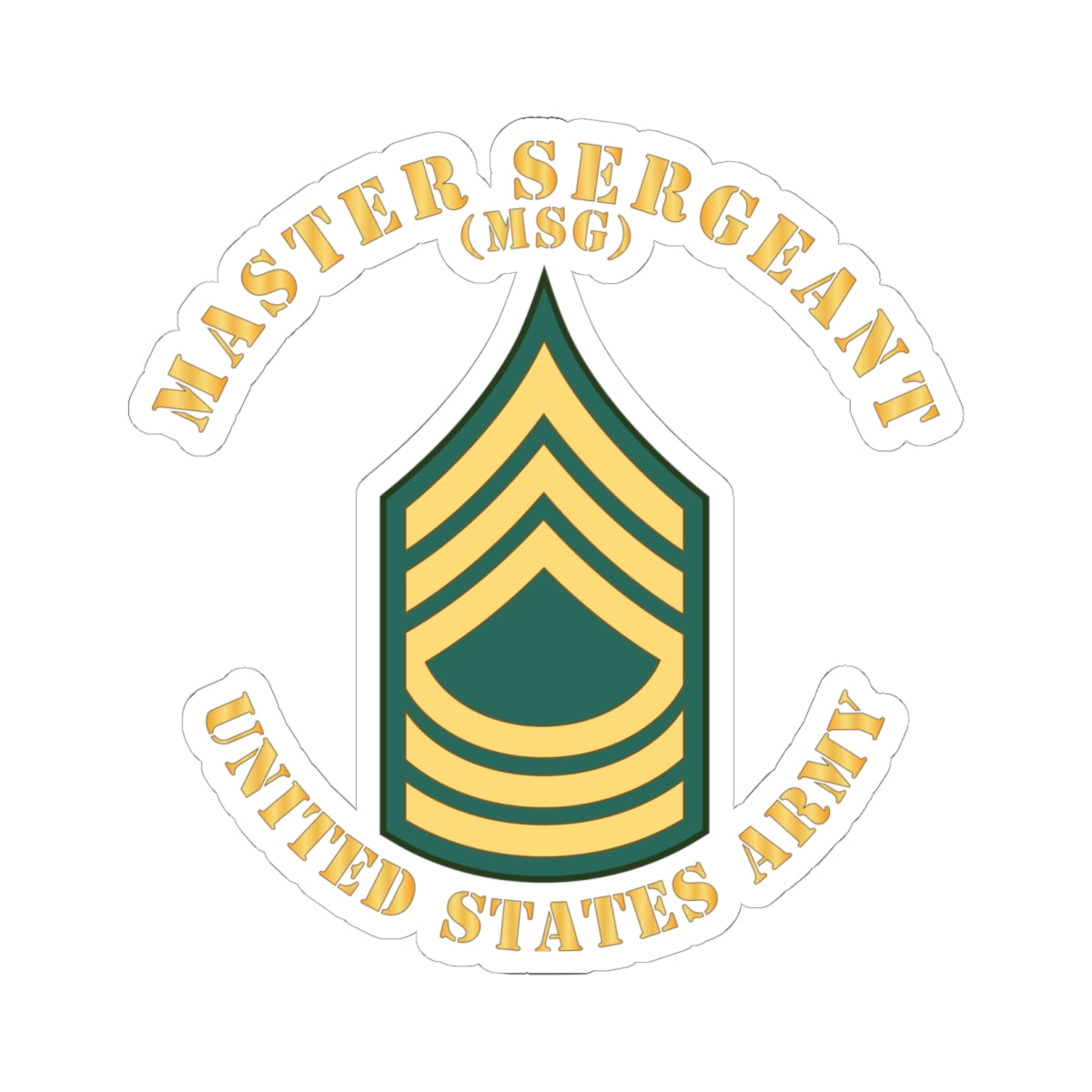 Kiss-Cut Stickers - Army - Master Sergeant - MSG - Flat X 300