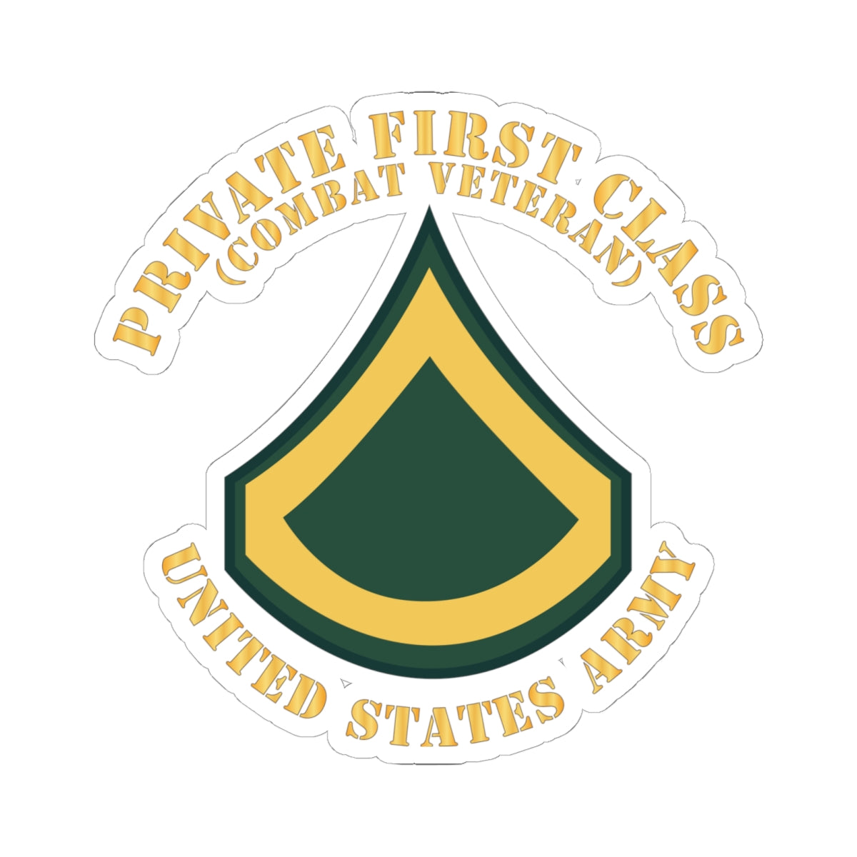Kiss-Cut Stickers - Army - Private First Class - PFC - Combat Veteran - Flat X 300