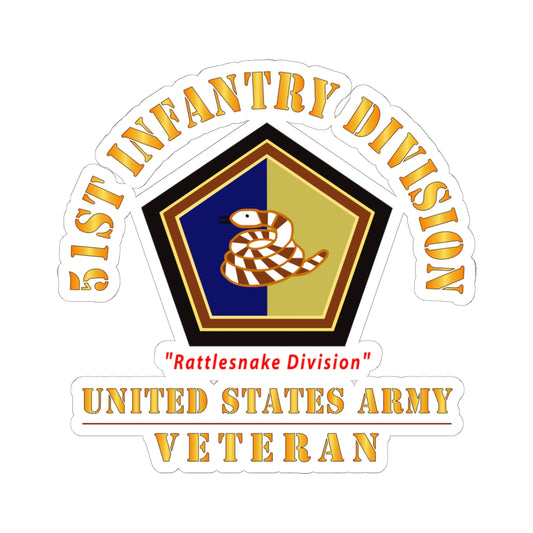 Kiss-Cut Stickers - Army - SSI - 51st Infantry Division - Rattlesnake Division - US Army Veteran X 300
