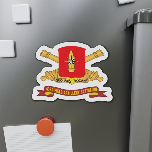 Die-Cut Magnets -SSI -  43rd Field Artillery Battalion - Red w Br - Ribbon X 300
