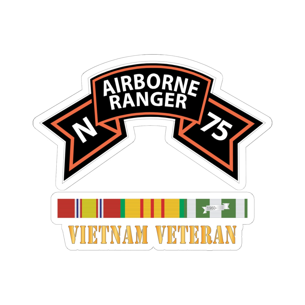 Kiss-Cut Stickers - SOF - N Company Scroll - Vietnam Veteran w VN SVC X 300