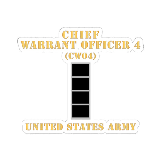 Kiss-Cut Stickers - Army - Chief Warrant Officer 4 - CW04 - Flat - X 300