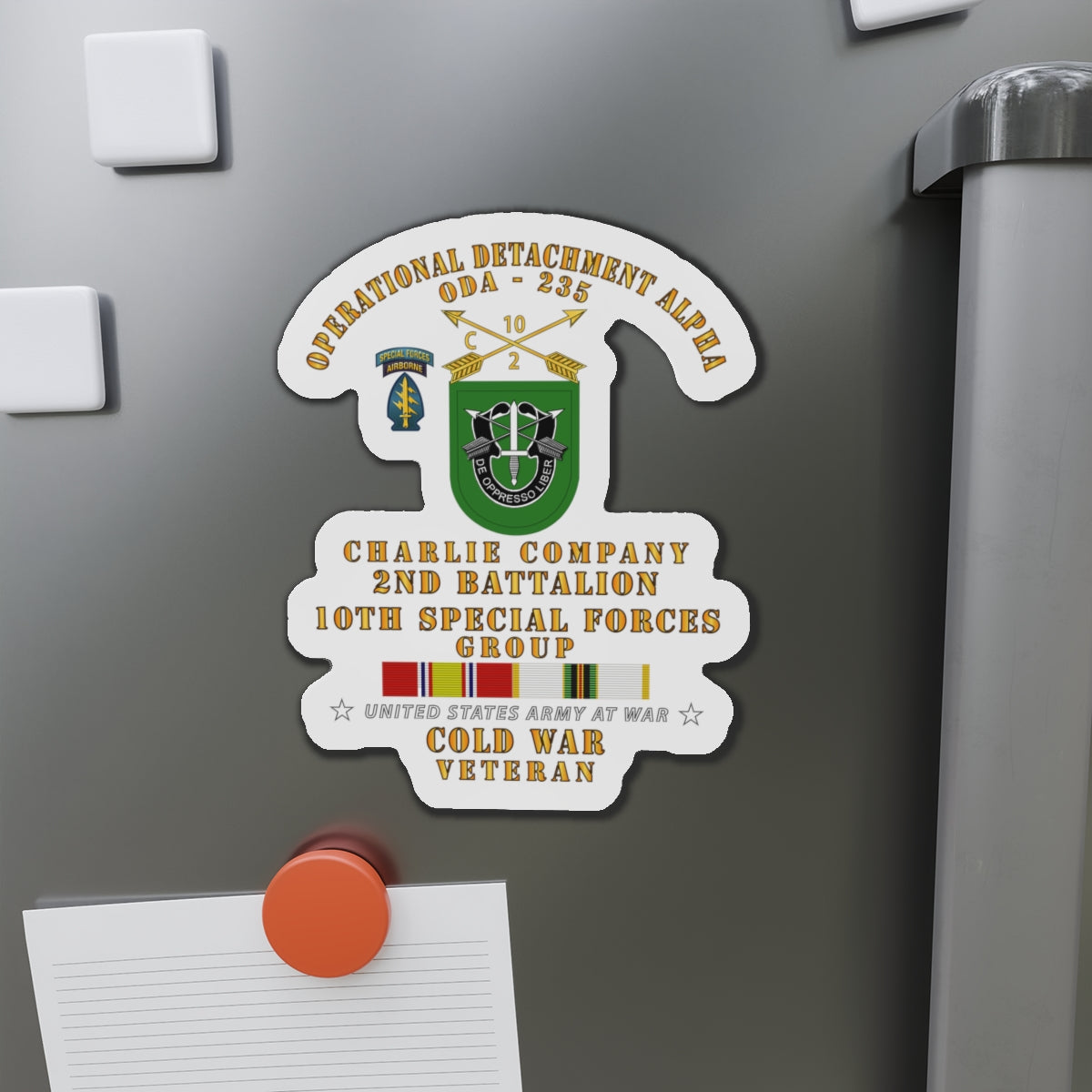 Die-Cut Magnets - Army - ODA 235 - C Co, 2nd Bn 10th SFG w COLD SVC