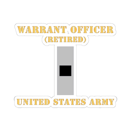 Kiss-Cut Stickers - Army - Warrant Officer - W01 - Retired - Flat X 300