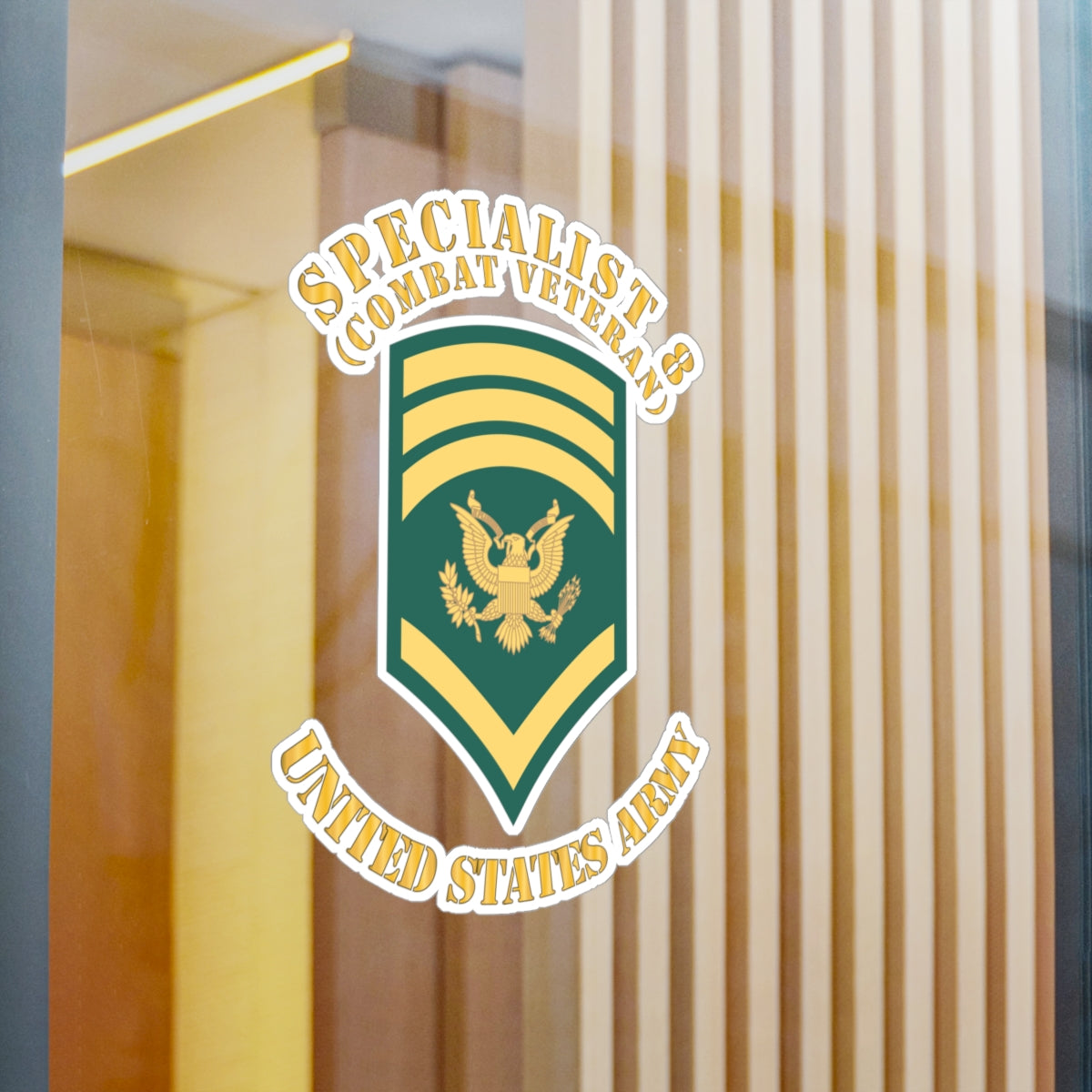 Kiss-Cut Vinyl Decals - Army - Enlisted - SPEC 8 - Specialist 8  - Std - Combat Veteran X 300