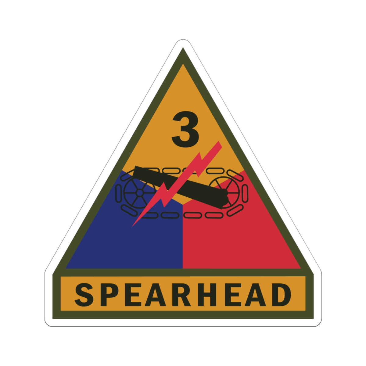 Kiss-Cut Stickers - SSI - 3rd Armored Division w Name Tape X 300