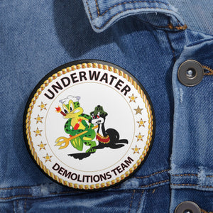 Custom Pin Buttons - USN - Underwater Demolitions Team