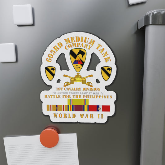 Die-Cut Magnets - Army - 603rd Medium Tank Co  - 1st Cav - Phil - WWII w PAC SVC