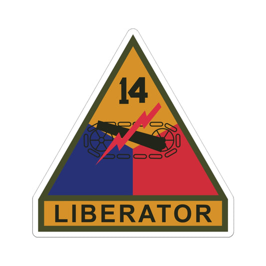 Kiss-Cut Stickers - SSI - 14th Armored Division w Name Tape X 300