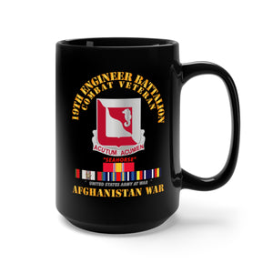 Black Mug 15oz - Army - 19th Engineer Battalion - Afghanistan War w SVC