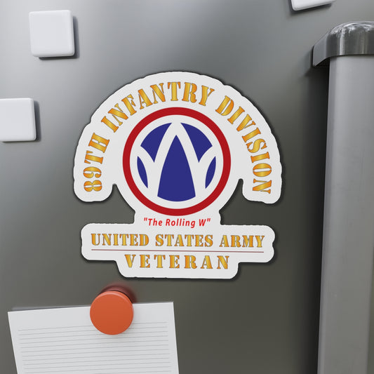 Die-Cut Magnets - Army - SSI - 89th Infantry Division - The Rolling W - US Army Veteran X 300