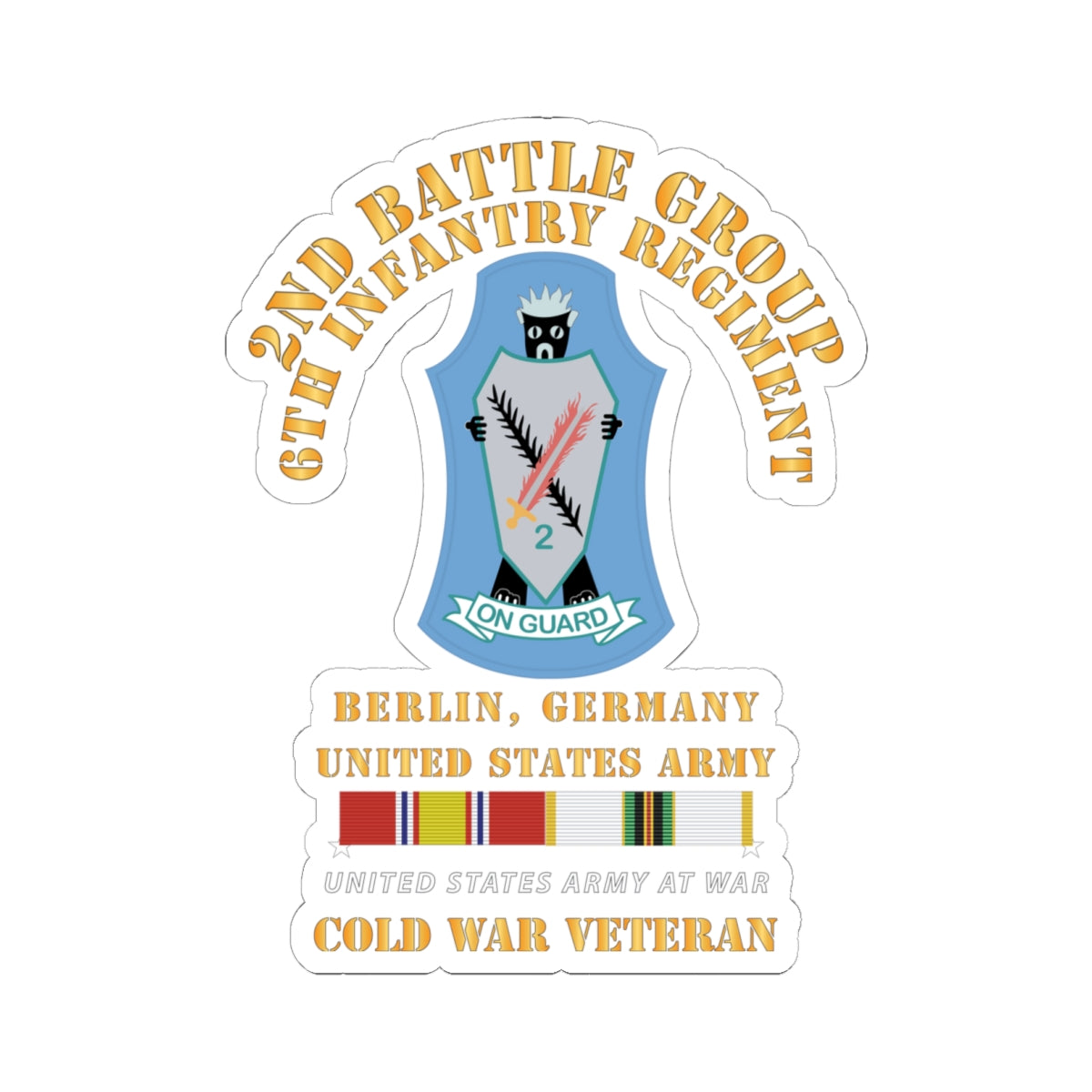 Kiss-Cut Stickers - 2nd Battlegroup - 6th Infantry Regt - Berlin Bde, Germany - COLD SVC X 300