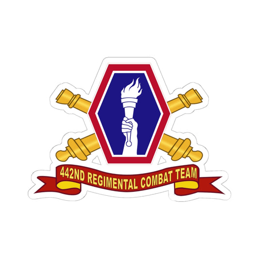 Kiss-Cut Stickers - Army - 442nd Infantry Regimental Combat Team w Artillery Br - SSI - Ribbon X 300