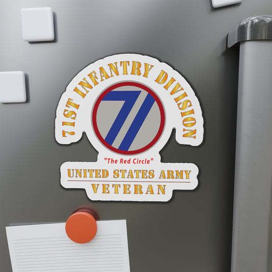Die-Cut Magnets - Army - SSI - 71st Infantry Division - The Red Circle - US Army Veteran X 300