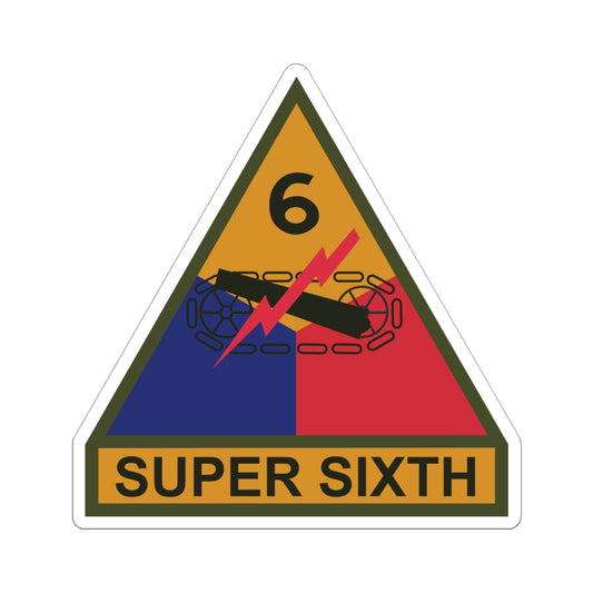 Kiss-Cut Stickers - SSI - 6th Armored Division w Name Tape X 300