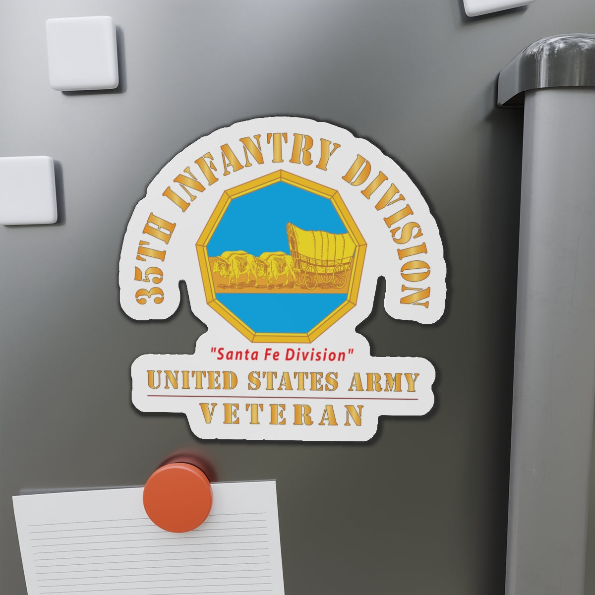 Die-Cut Magnets - Army - DUI - 35th Infantry Division - Santa Fe Division - US Army Veteran X 300
