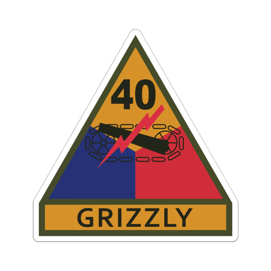 Kiss-Cut Stickers - SSI - 40th Armored Division w Name Tape X 300