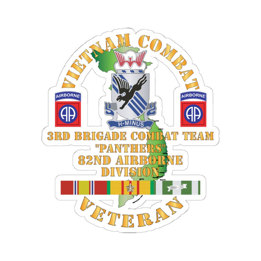 Kiss-Cut Stickers Army - Army - Vietnam Combat Vet - 3rd Bde Cbt Team, 82nd Airborne Div - PANTHERS - VN SVC  X 3